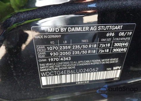 2020 Mercedes-Benz Gla 250 z USA, uszkodzony, nr VIN WDCTG4EB6LU024062